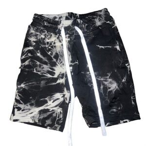 Men's Black and White Athletic Shorts